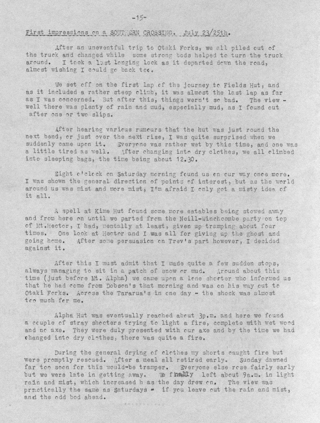 Scanned journal page 1 of 2: Southern Crossing (First Impressions)