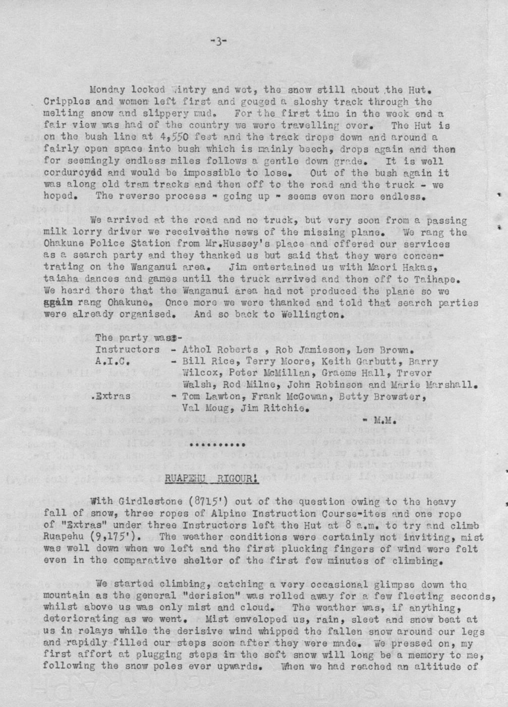 Scanned journal page 2 of 2: Ruapehu - Labour Weekend