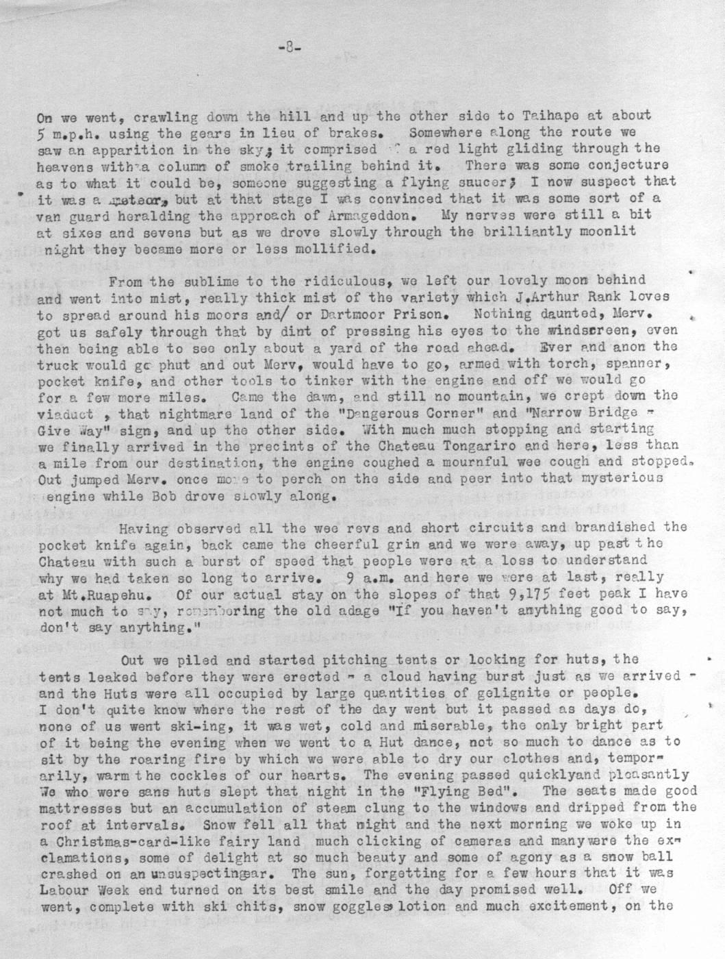 Scanned journal page 2 of 5: The Fantastical Flying Bed (Labour Weekend 1948)