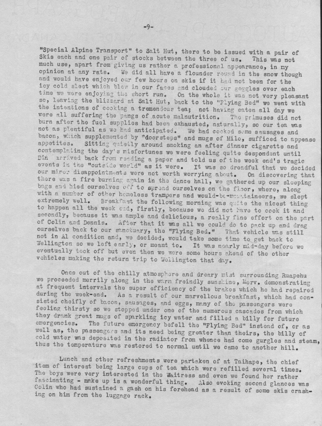 Scanned journal page 3 of 5: The Fantastical Flying Bed (Labour Weekend 1948)
