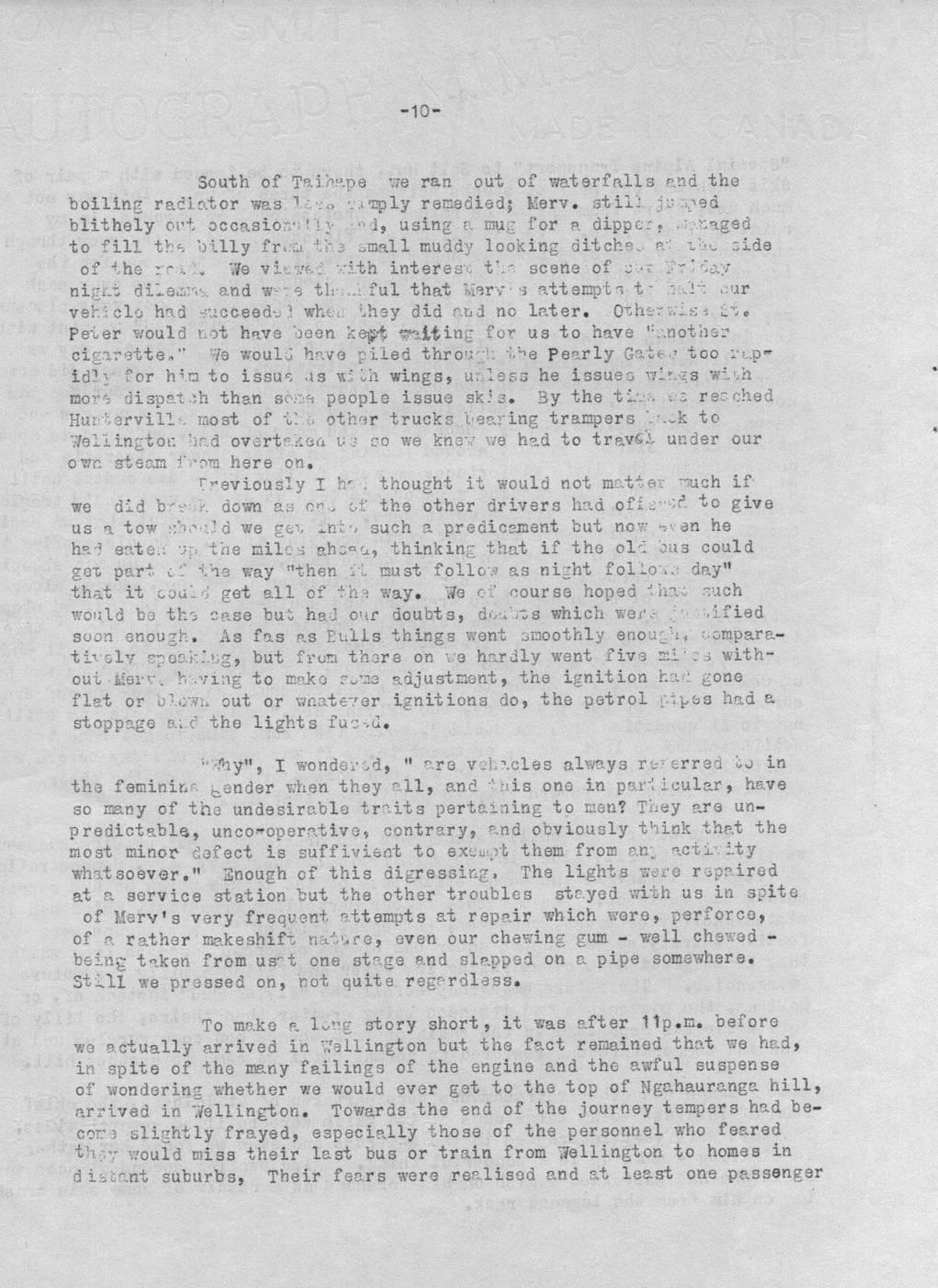 Scanned journal page 4 of 5: The Fantastical Flying Bed (Labour Weekend 1948)
