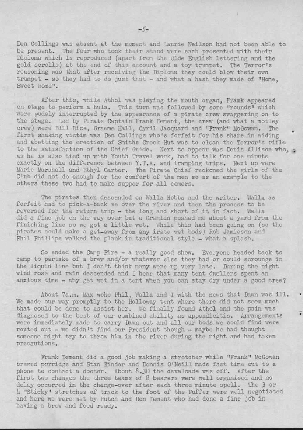 Scanned journal page 3 of 5: Opening of Smiths Creek Hut