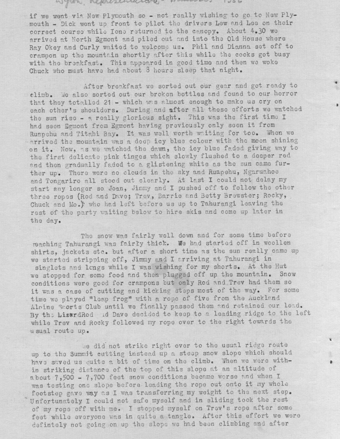 Scanned journal page 2 of 5: North Mt Egmont (Taranaki Alpine Club Re-Union)