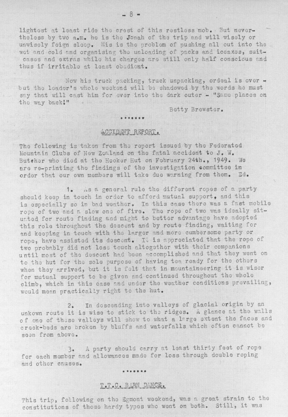 Scanned journal page 1 of 3: T.T.C. Barn Dance Weekend
