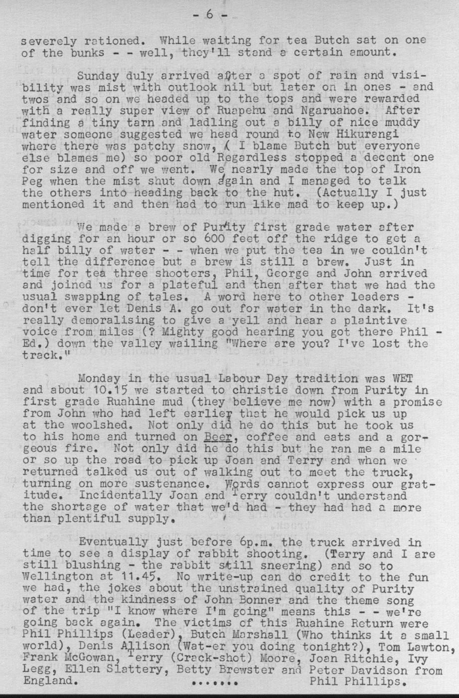 Scanned journal page 2 of 3: Ruahine Return - Labour Weekend 1949