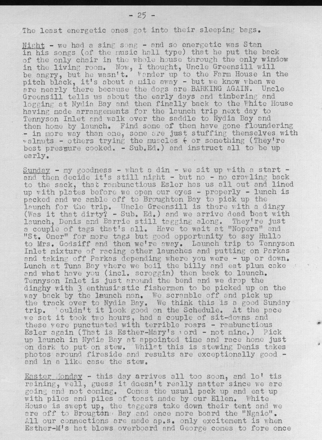 Scanned journal page 4 of 5: Dear Diary - Easter 1950