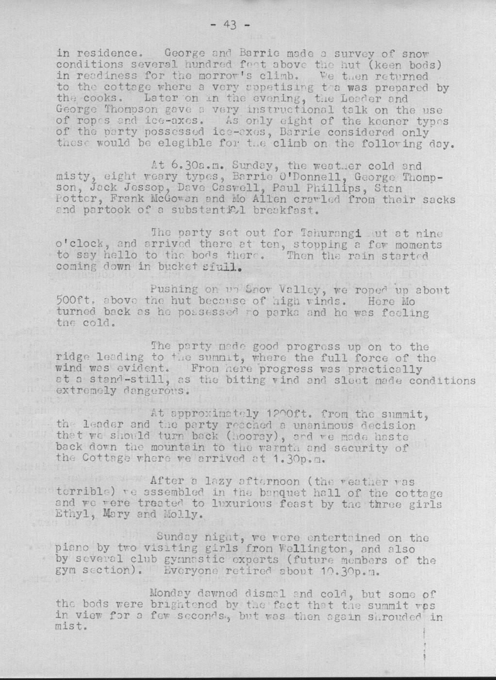 Scanned journal page 2 of 3: North Egmont - King's Birthday Weekend
