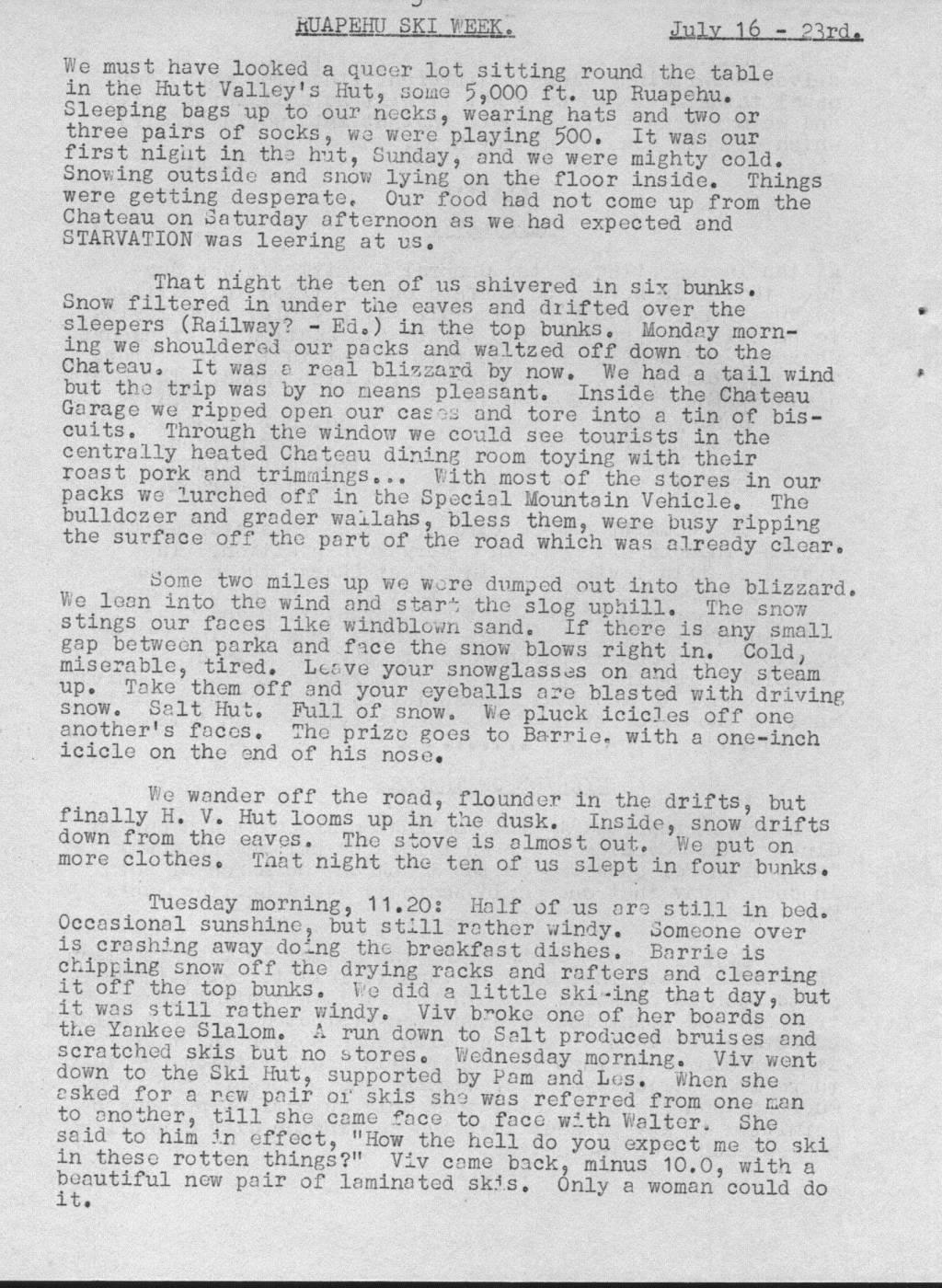 Scanned journal page 1 of 3: Ruapehu Ski Week