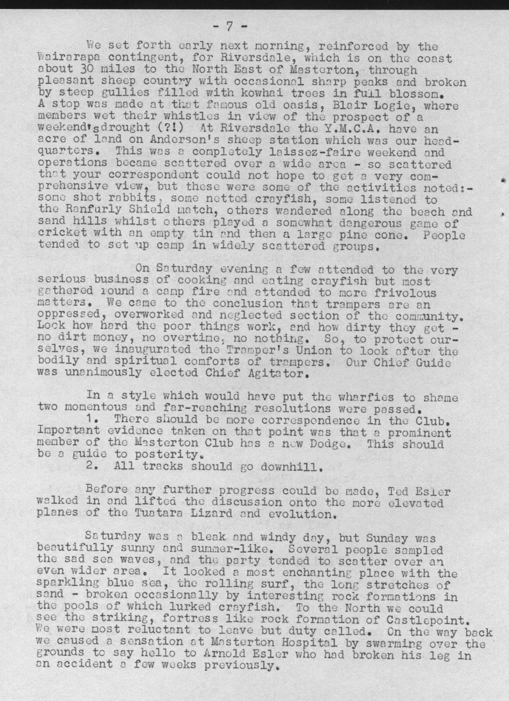 Scanned journal page 2 of 3: Union Weekend at Riversdale