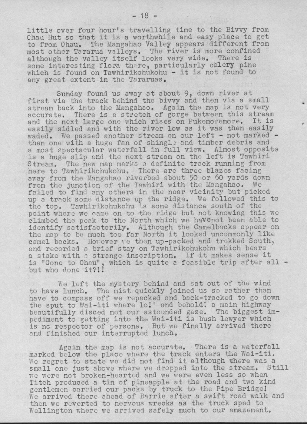 Scanned journal page 2 of 3: Ohau - Mangahao - Tawhirikohukohu