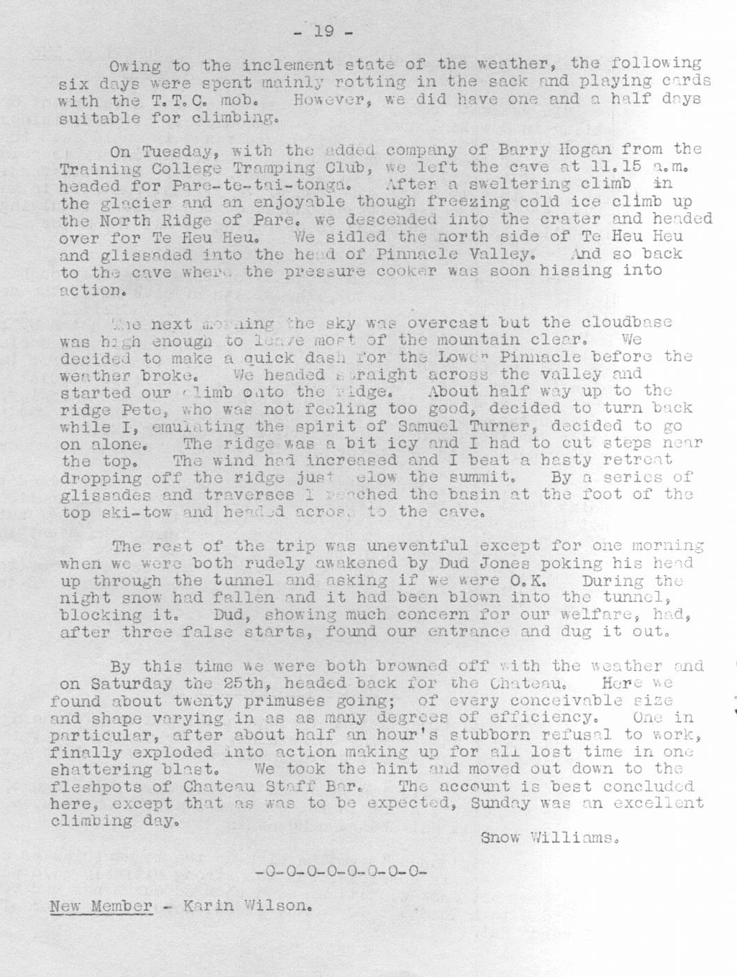 Scanned journal page 2 of 2: Snow Cave on Ruapehu