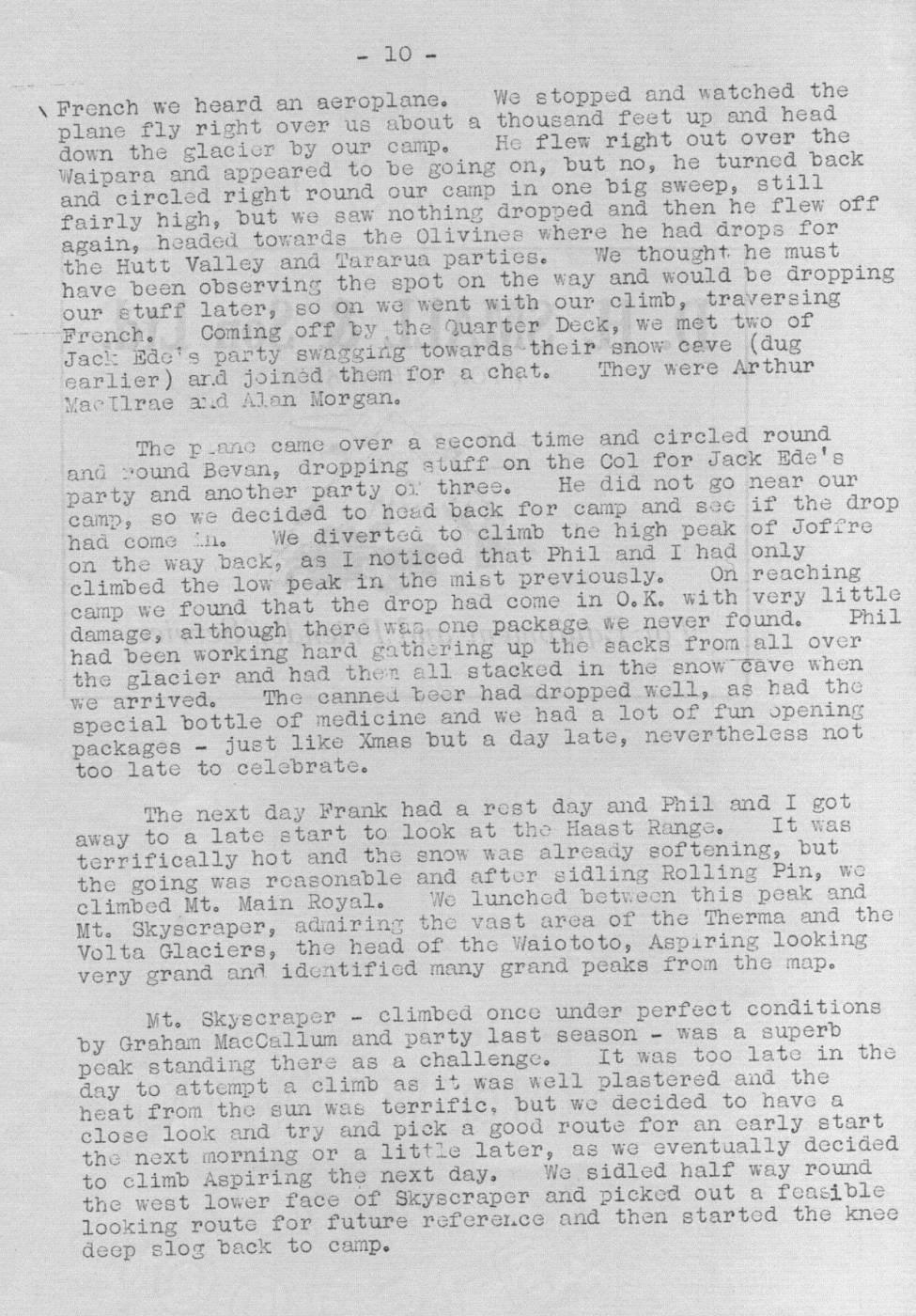Scanned journal page 3 of 9: Xmas Under Mount Aspiring