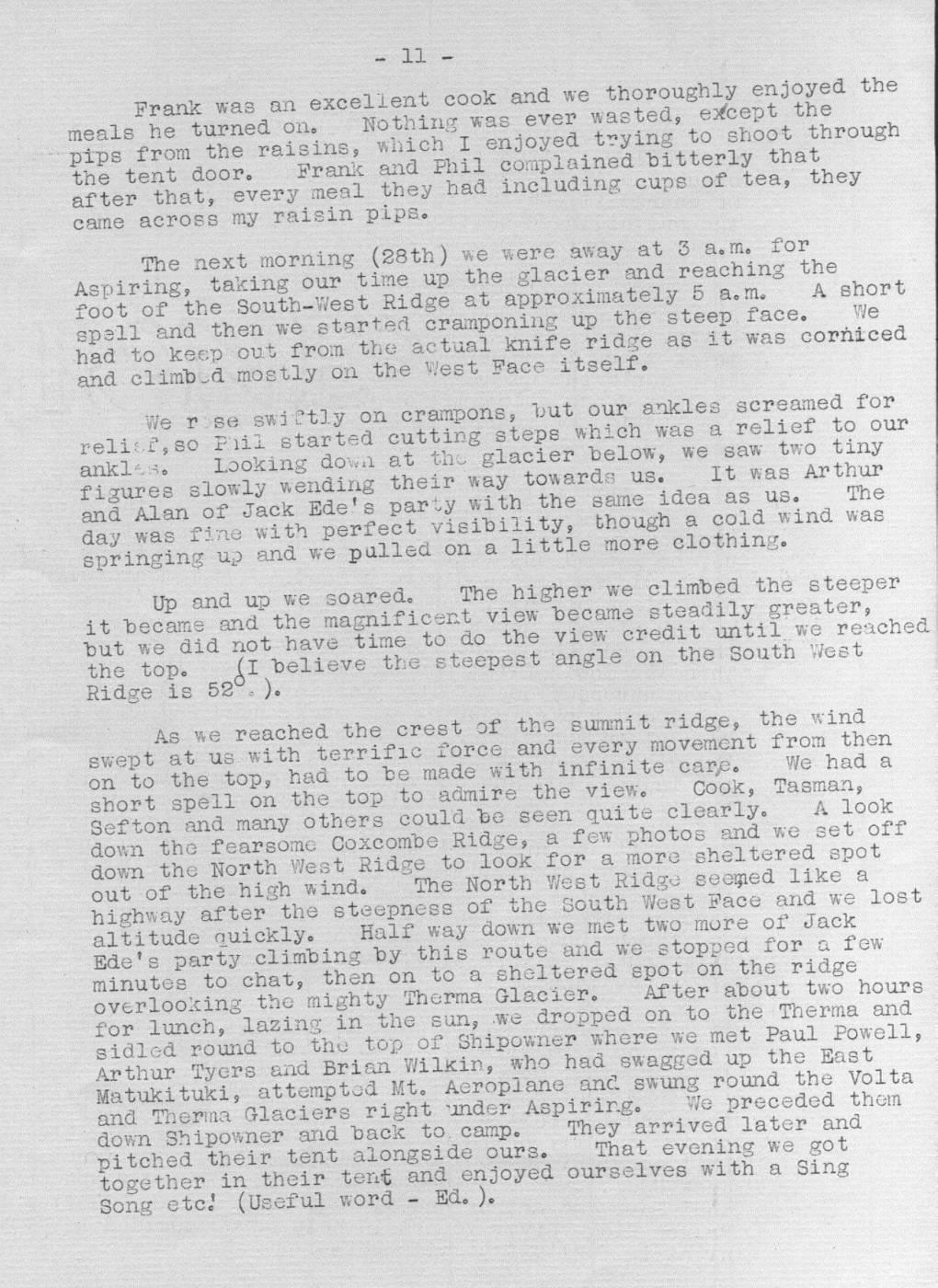Scanned journal page 5 of 9: Xmas Under Mount Aspiring