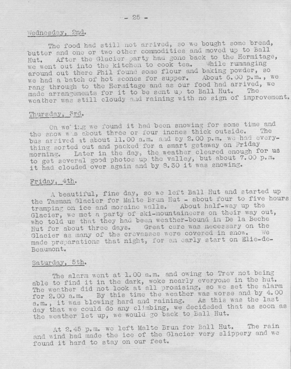 Scanned journal page 3 of 4: Copland Pass - Hermitage