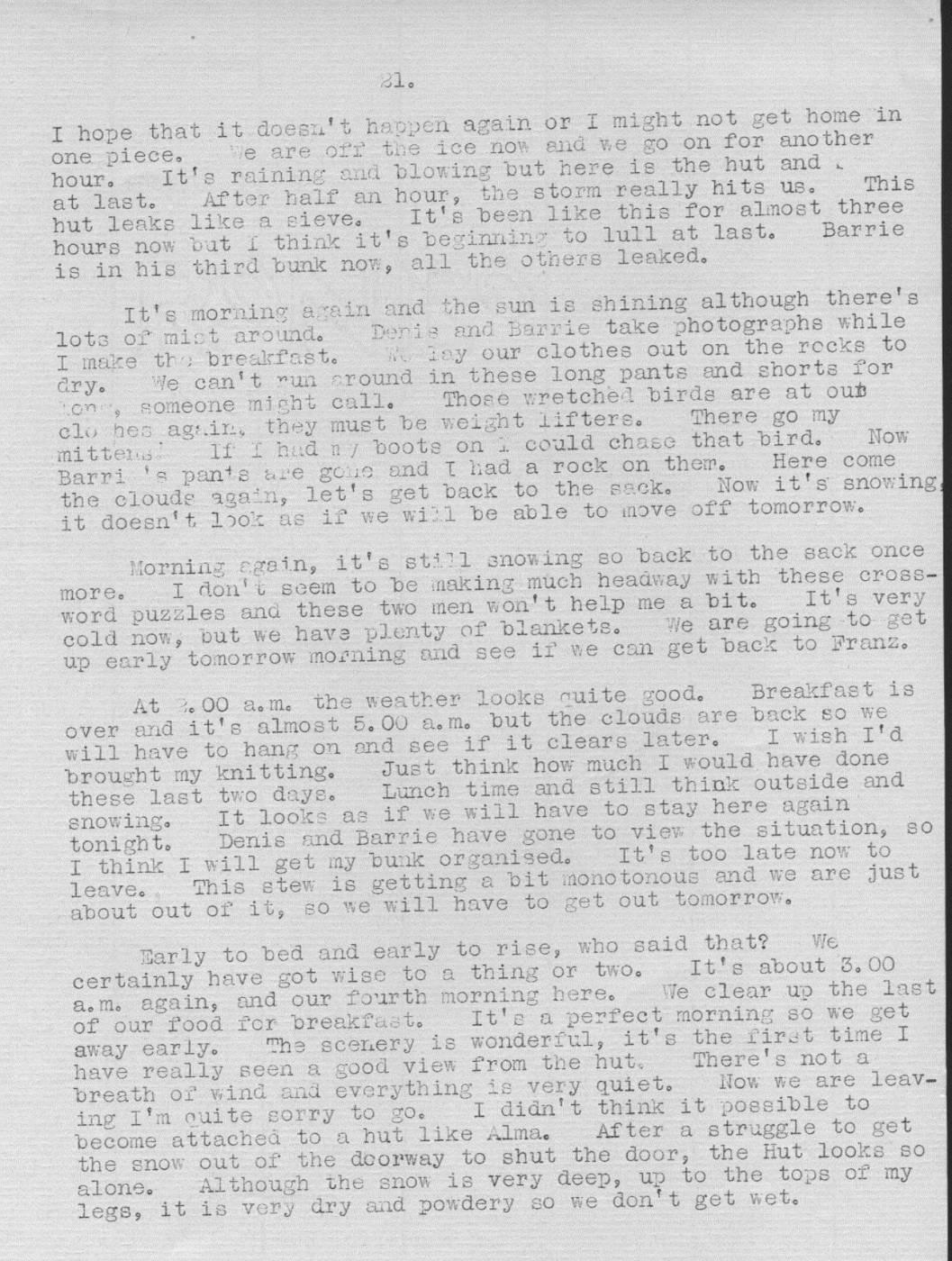 Scanned journal page 3 of 5: Fox Glacier and Alma Hut Holiday