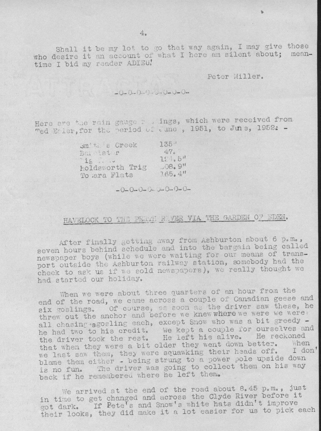 Scanned journal page 1 of 4: Havelock River to the Garden of Eden