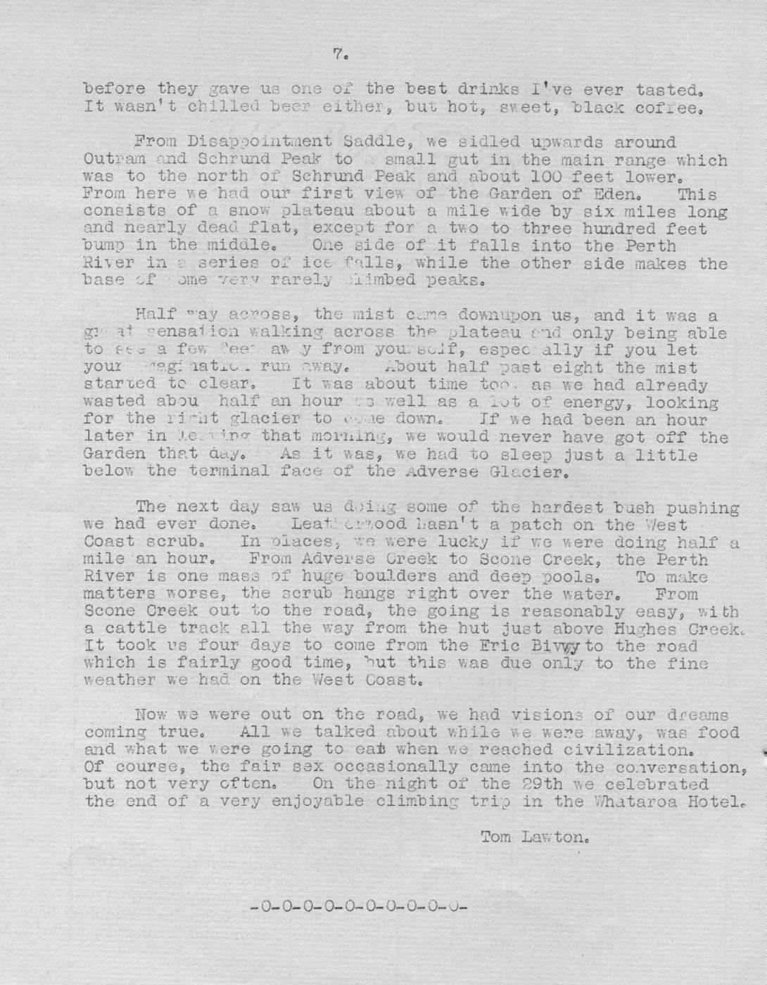 Scanned journal page 4 of 4: Havelock River to the Garden of Eden