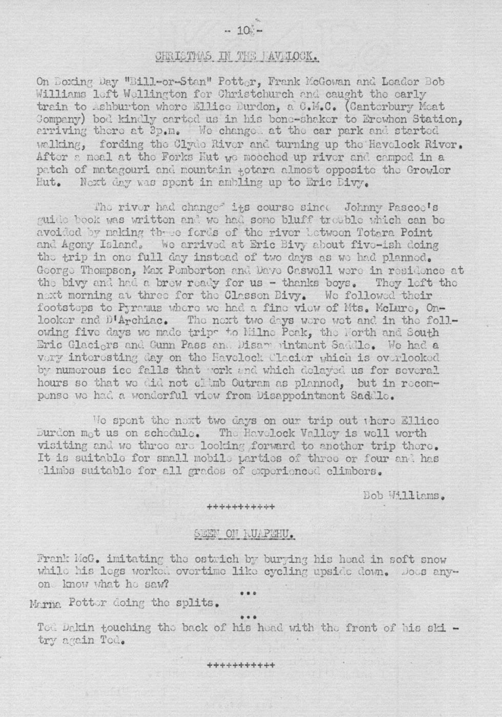 Scanned journal page 1 of 1: Christmas in the Havelock