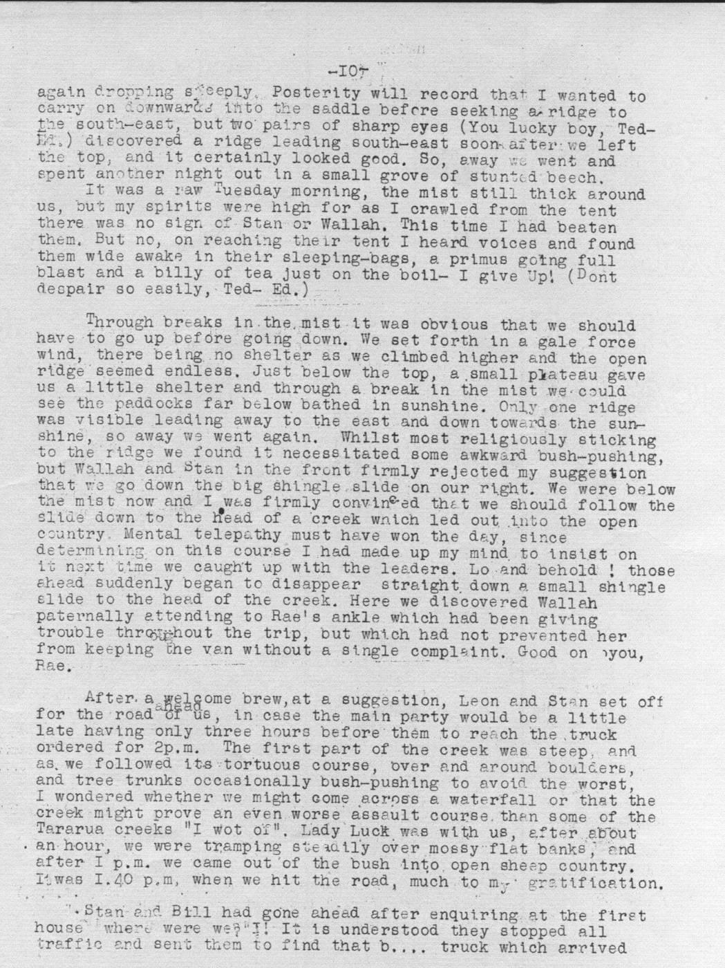 Scanned journal page 3 of 4: Coronation Weekend in the Ruahines