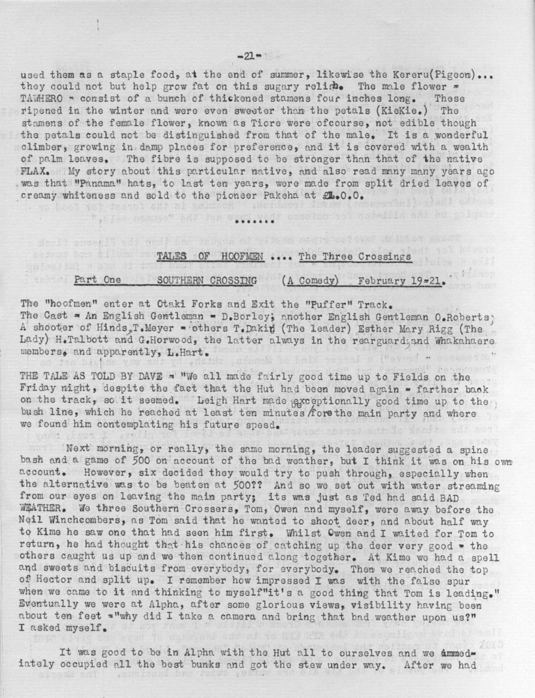 Scanned journal page 1 of 3: Tales of Hoofmen: Southern Crossing