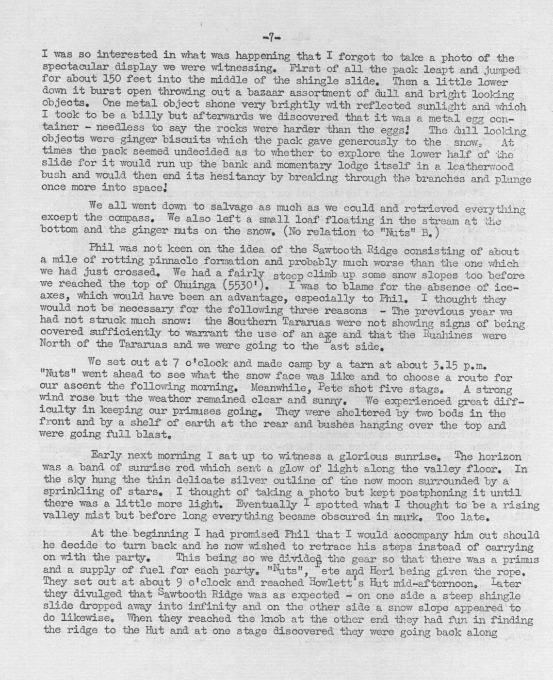 Scanned journal page 2 of 5: Dave's Diary: Saw Tooth Ridge