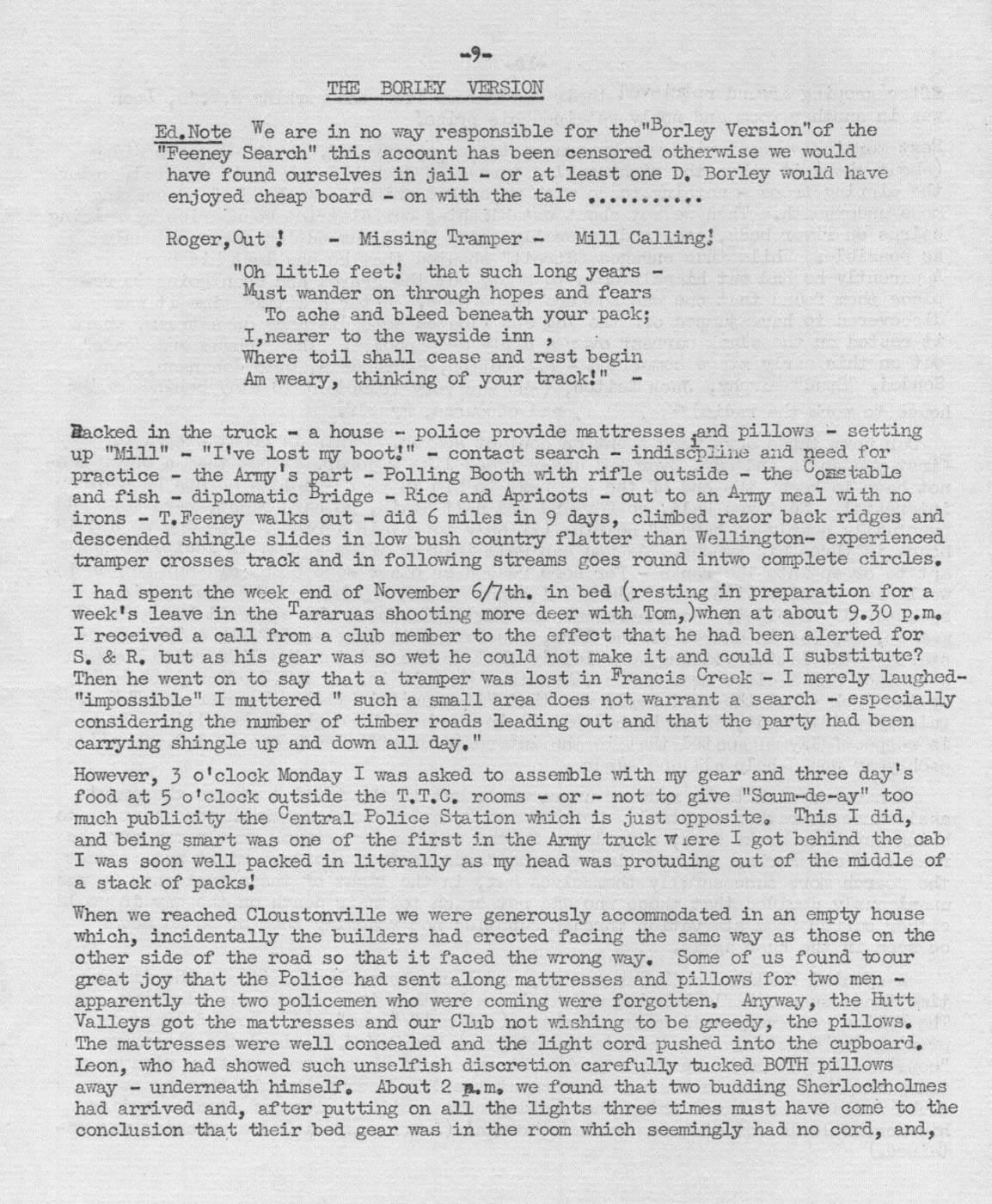 Scanned journal page 5 of 5: Dave's Diary: Saw Tooth Ridge
