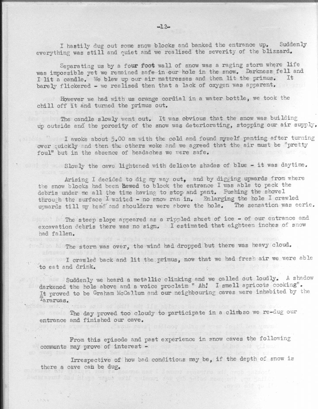 Scanned journal page 2 of 3: A Hole in the Snow
