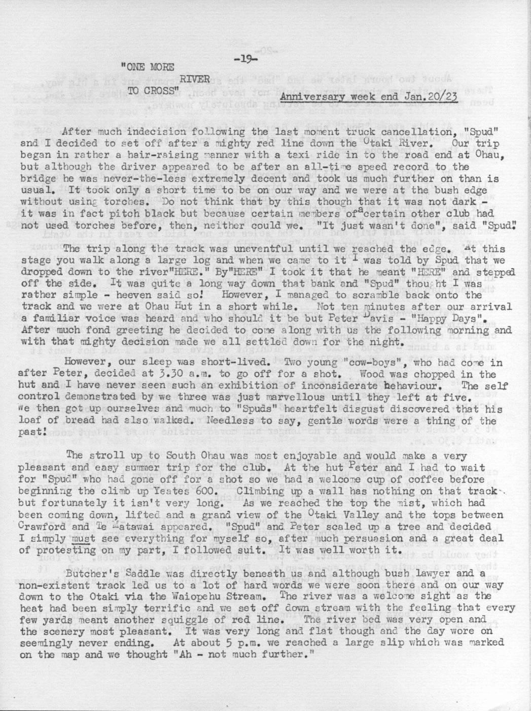 Scanned journal page 1 of 4: One More River to Cross: Anniversary Weekend