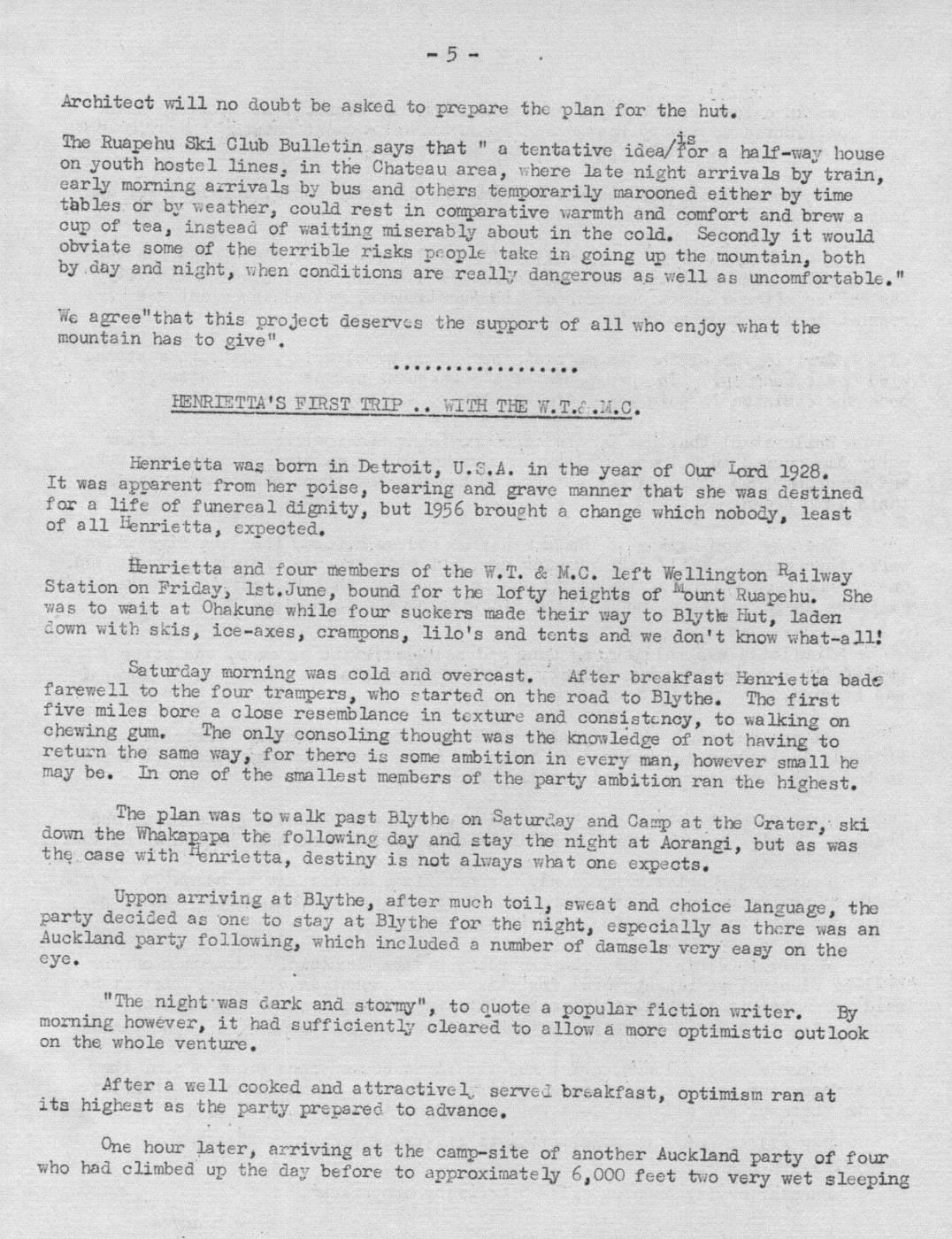 Scanned journal page 1 of 2: Henrietta's First Trip: With the W.T.&M.C.