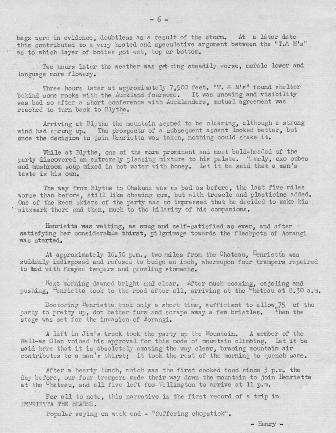 Scanned journal page 2 of 2: Henrietta's First Trip: With the W.T.&M.C.