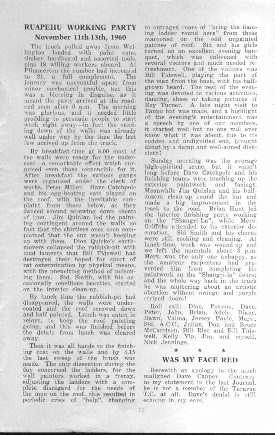 Scanned journal page 1 of 1: Ruapehu Working Party