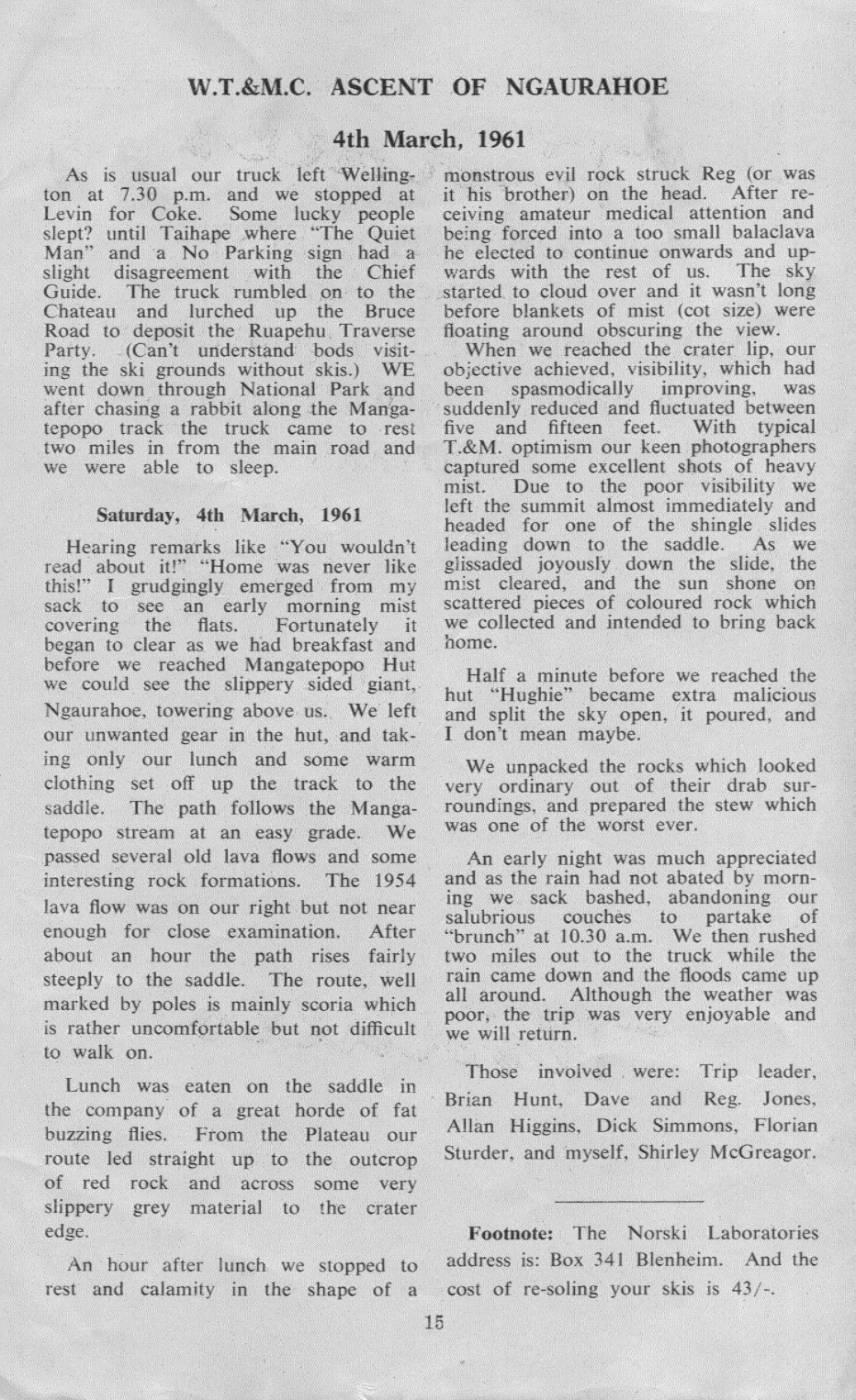 Scanned journal page 1 of 1: W.T.&M.C. Ascent of Ngauruhoe