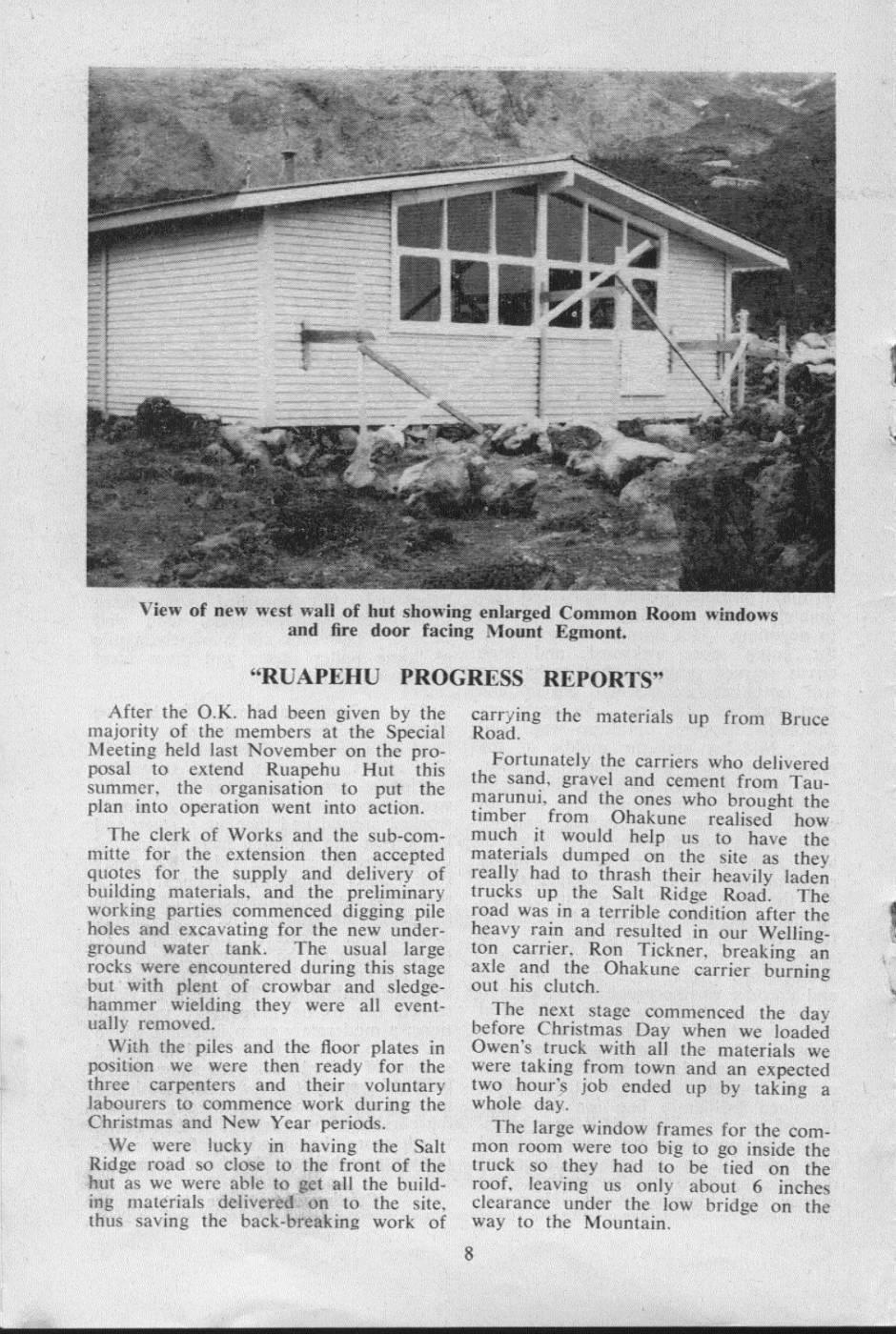 Scanned journal page 1 of 2: Ruapehu Progress Reports
