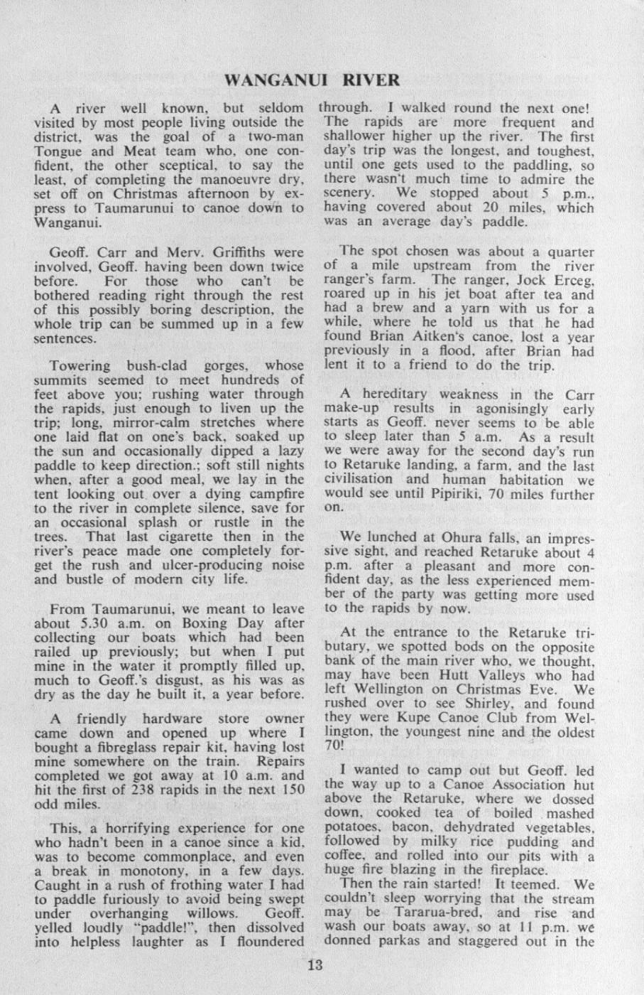 Scanned journal page 1 of 2: Wanganui River