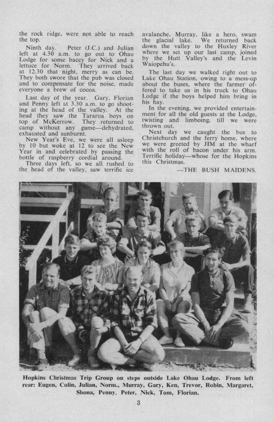 Scanned journal page 2 of 3: Hopkins Valley, Christmas 1962