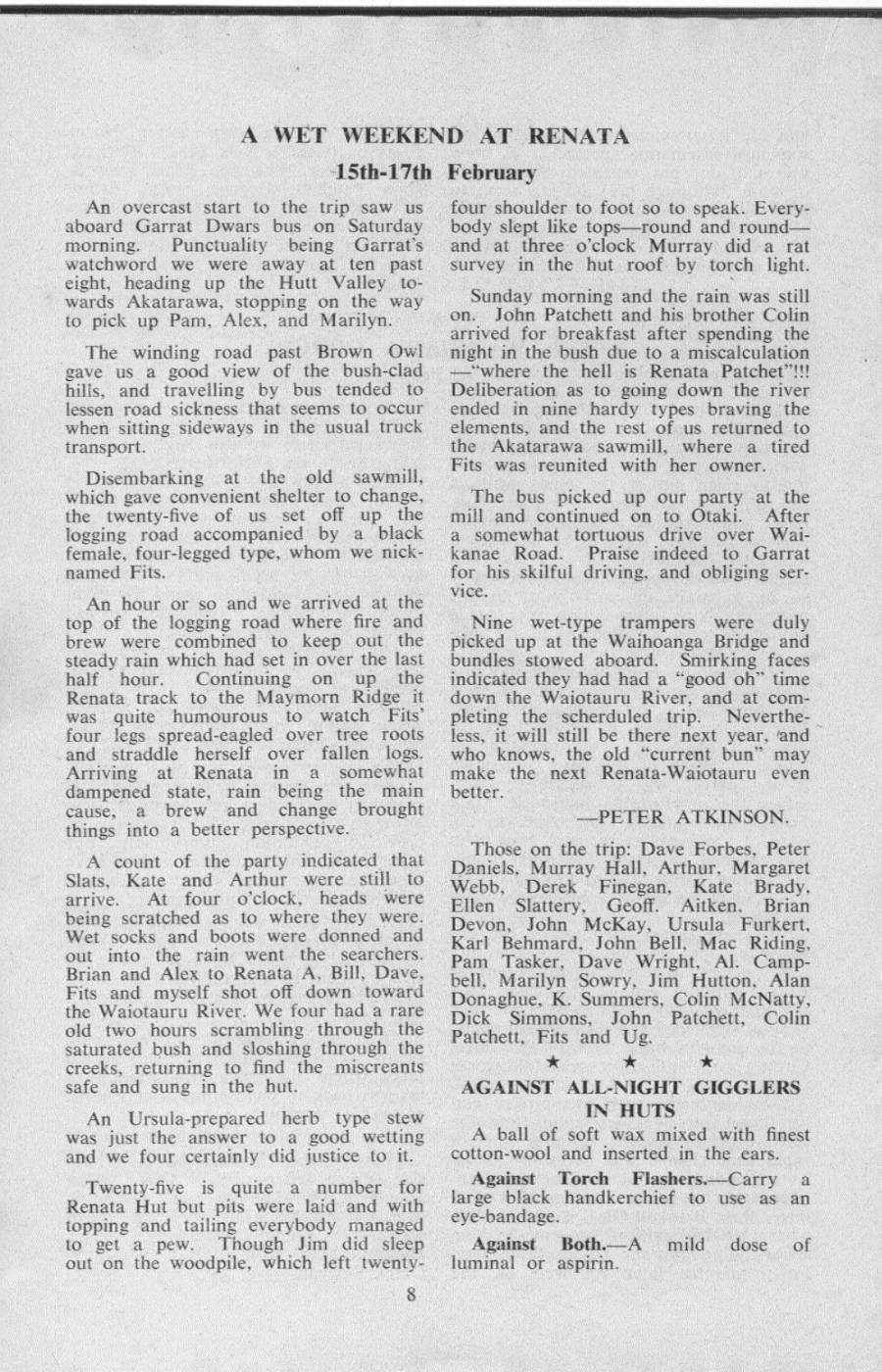 Scanned journal page 2 of 2: Upper Waingawa Gorge