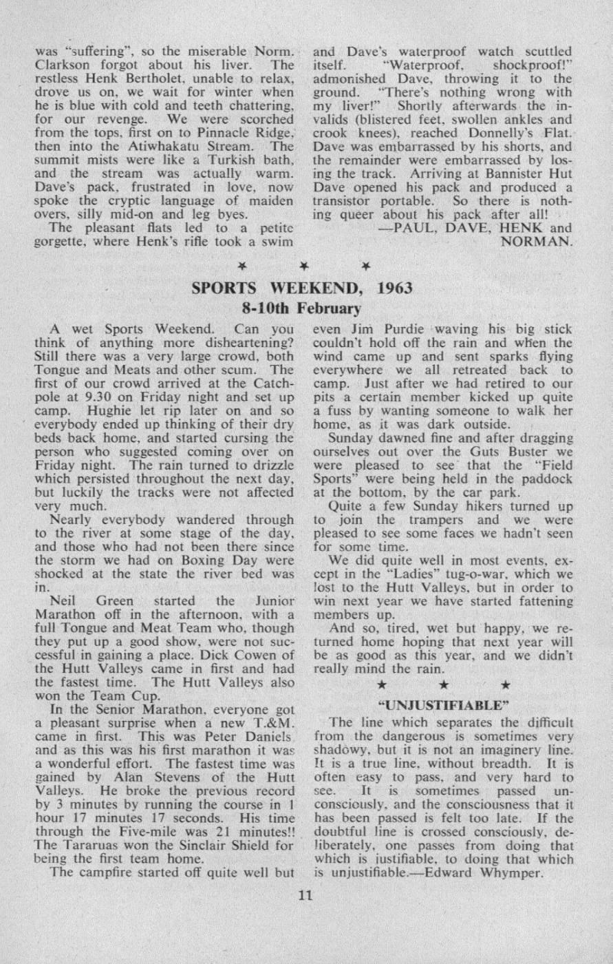 Scanned journal page 1 of 1: Sports Weekend, 1963