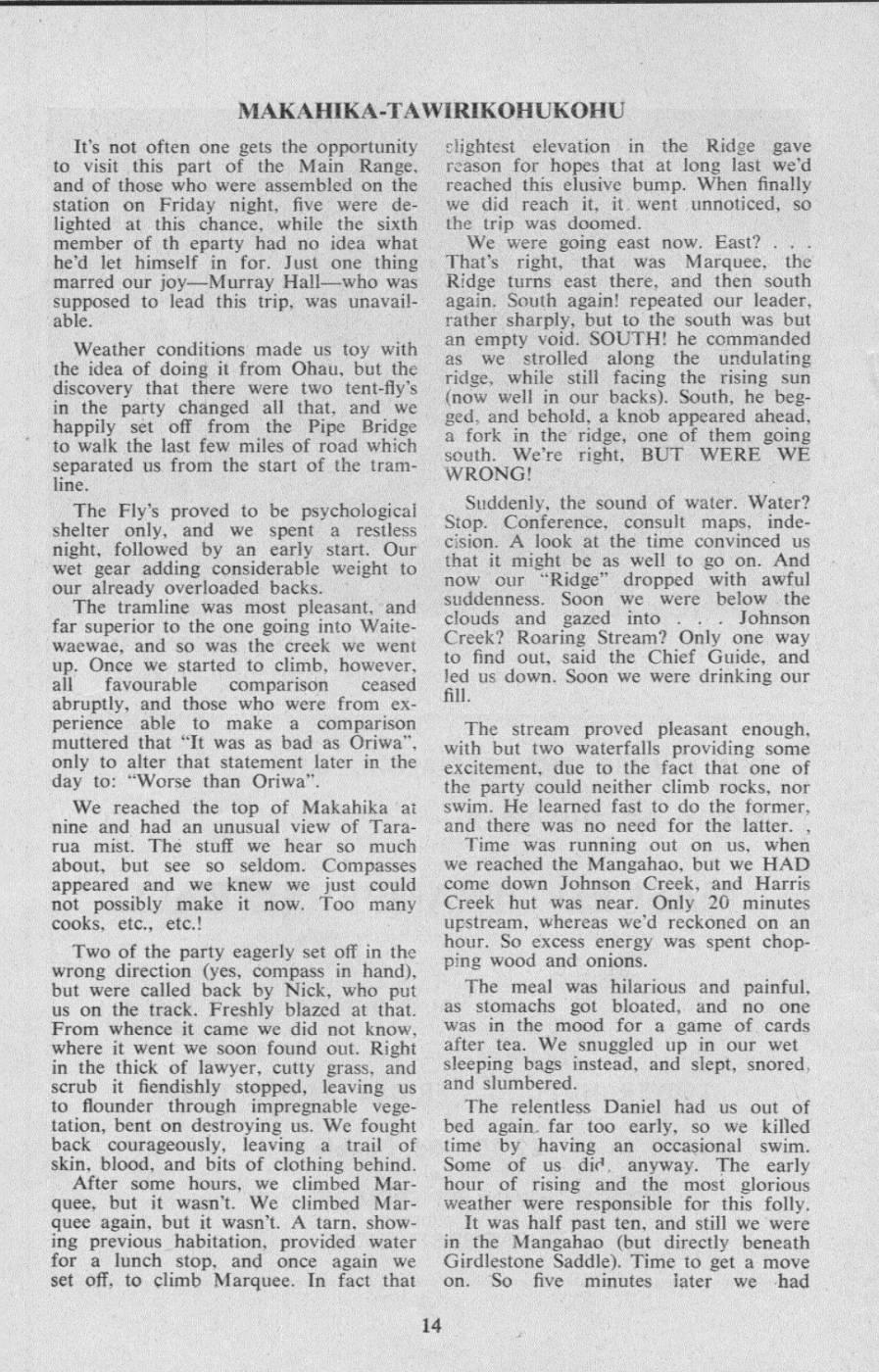 Scanned journal page 1 of 2: Makahika-Tawiririkohukohu