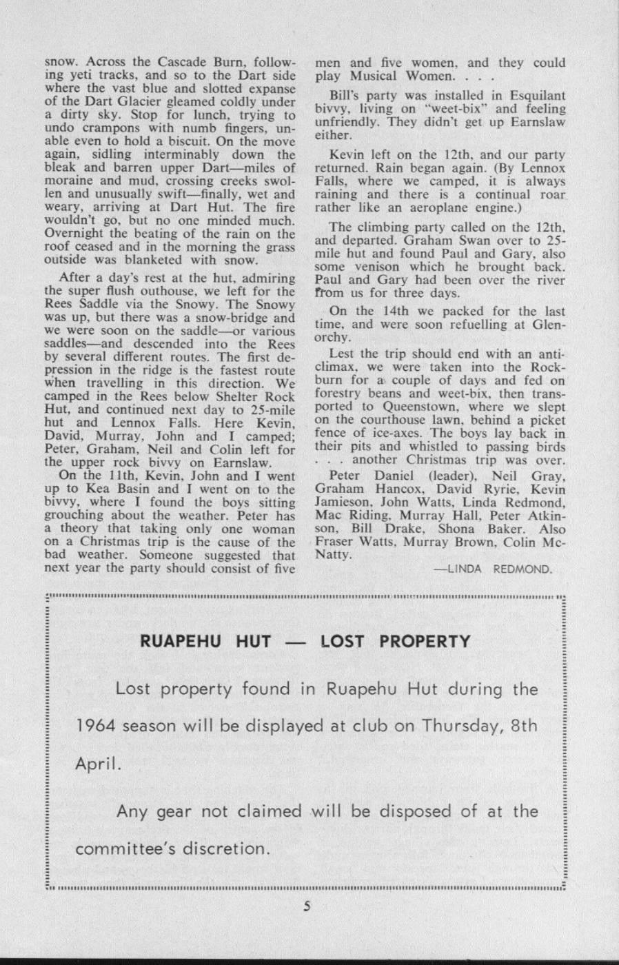 Scanned journal page 2 of 2: A Bird in the Bush, or Travels with a Mountain Mule (Christmas, 1964)