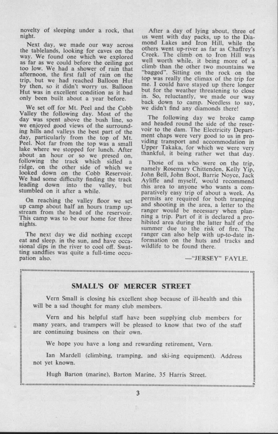 Scanned journal page 2 of 2: Cobb Valley (Christmas, 1964)