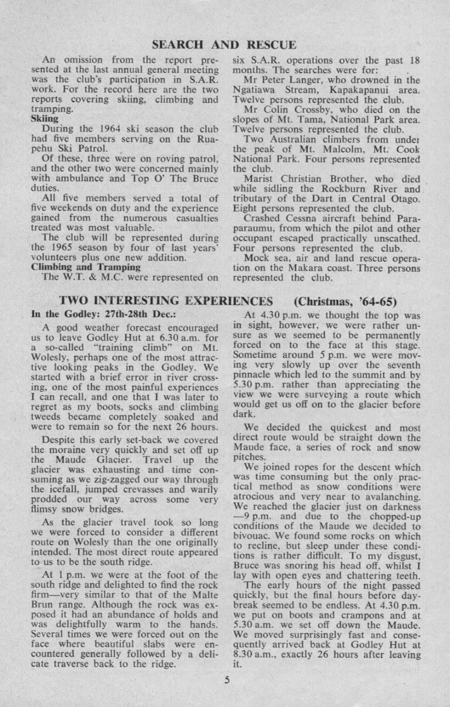 Scanned journal page 1 of 2: Two Interesting Experiences (Christmas, '64-65)