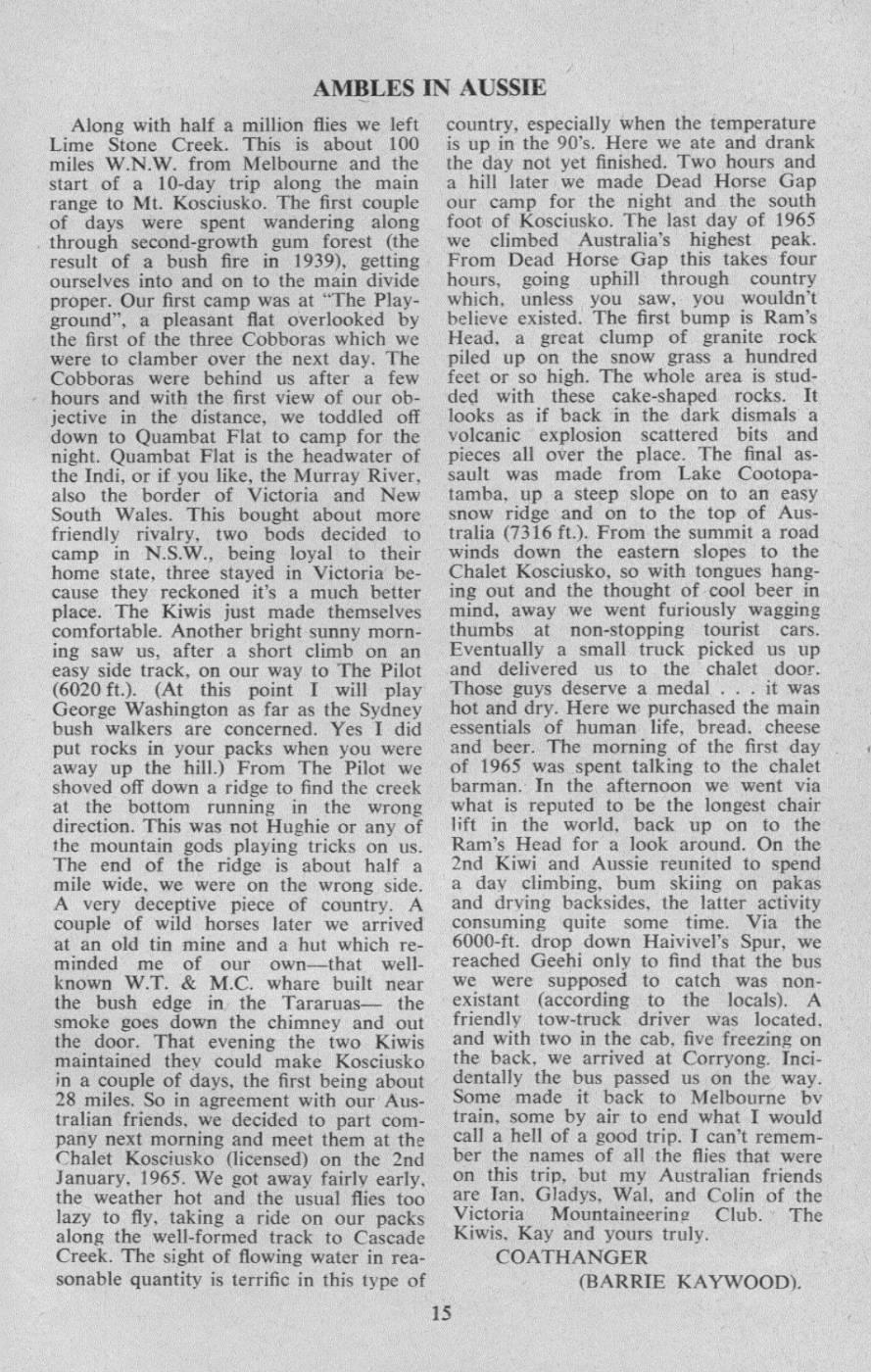 Scanned journal page 1 of 1: Ambles in Aussie