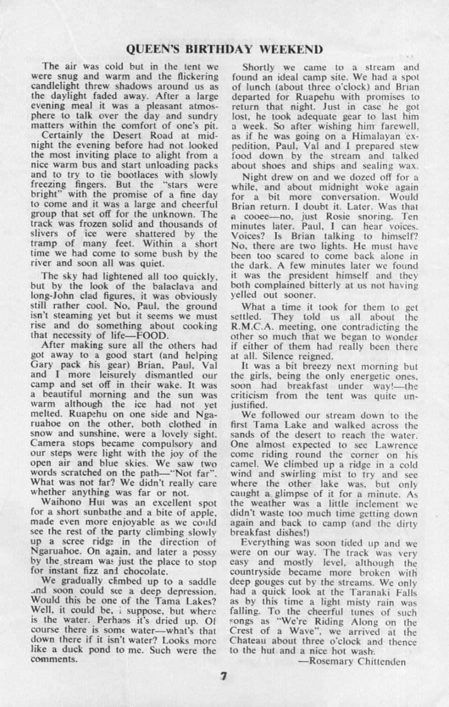 Scanned journal page 1 of 1: Queen's Birthday Weekend