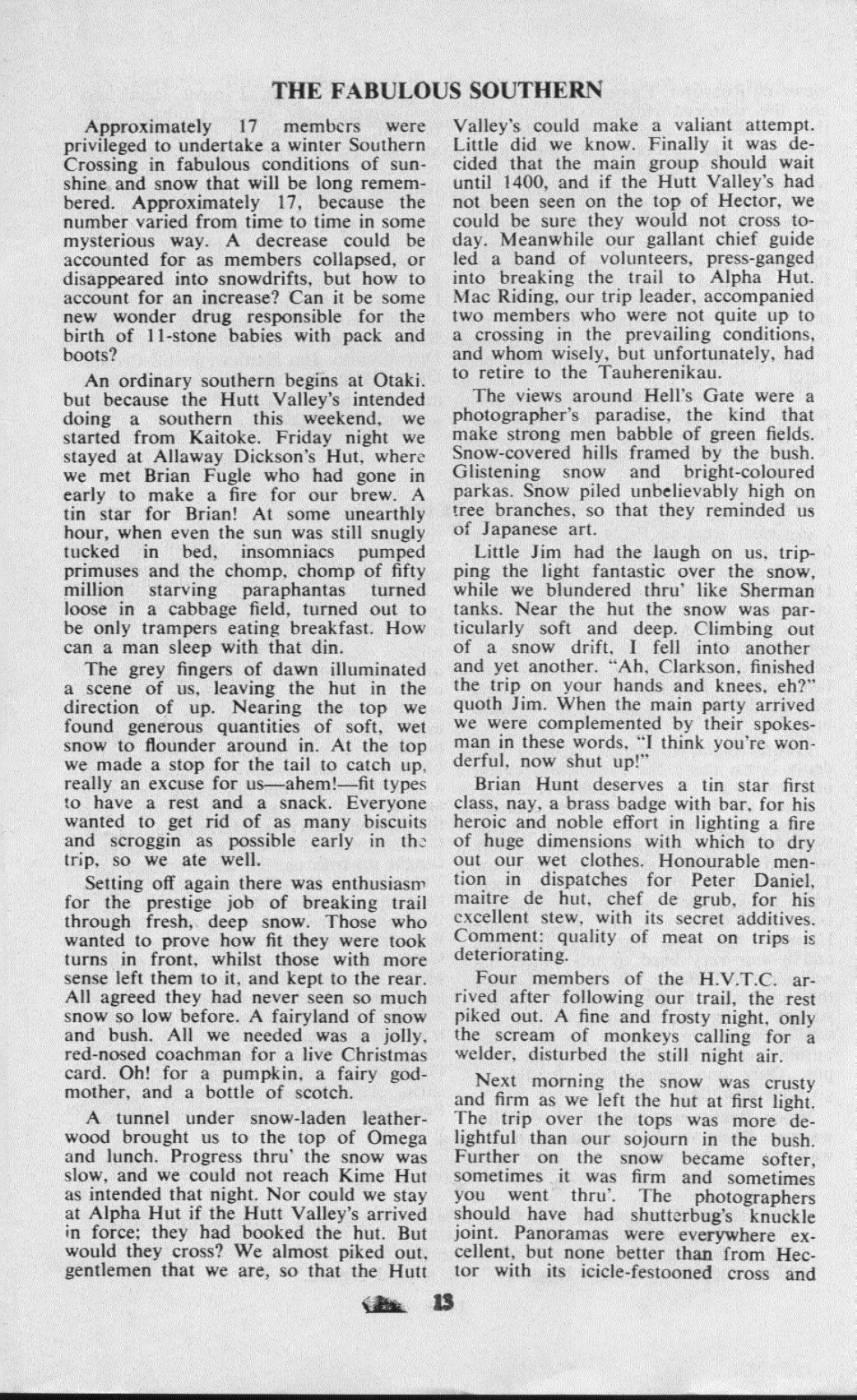 Scanned journal page 1 of 2: The Fabulous Southern Crossing