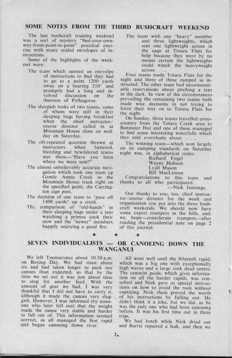 Scanned journal page 1 of 1: Some Notes from the Third Bushcraft Weekend