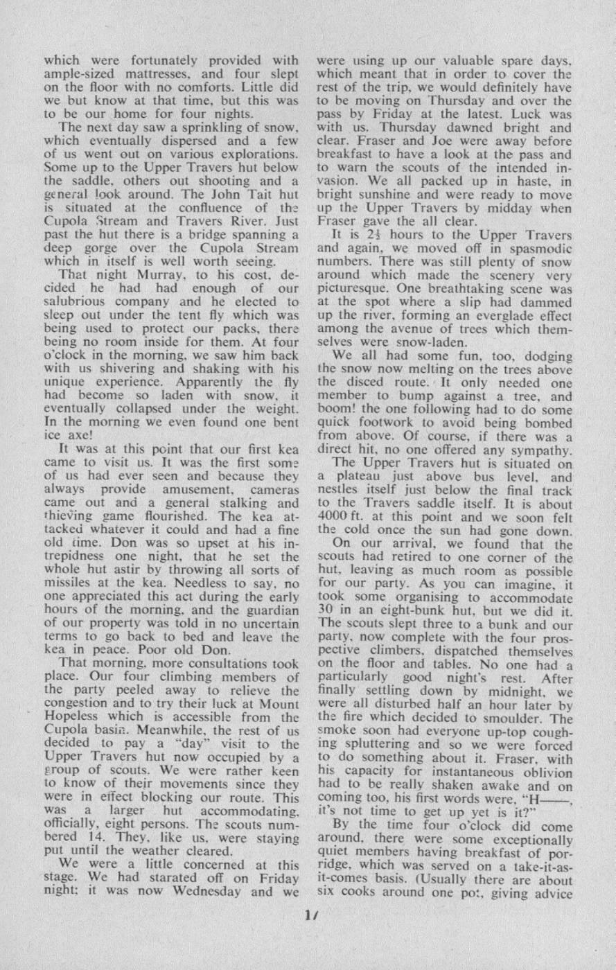 Scanned journal page 2 of 8: 1965-66 Christmas Trip (Travers-Sabine-Spencer Mountains)