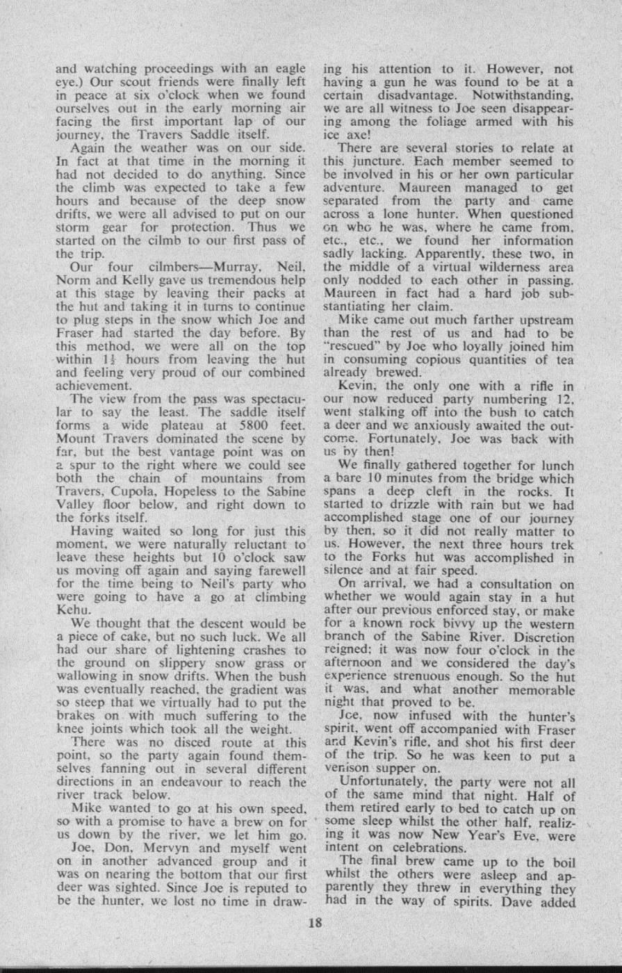 Scanned journal page 3 of 8: 1965-66 Christmas Trip (Travers-Sabine-Spencer Mountains)