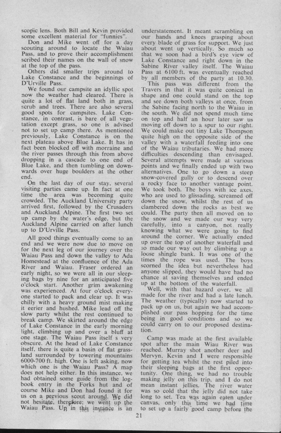 Scanned journal page 6 of 8: 1965-66 Christmas Trip (Travers-Sabine-Spencer Mountains)