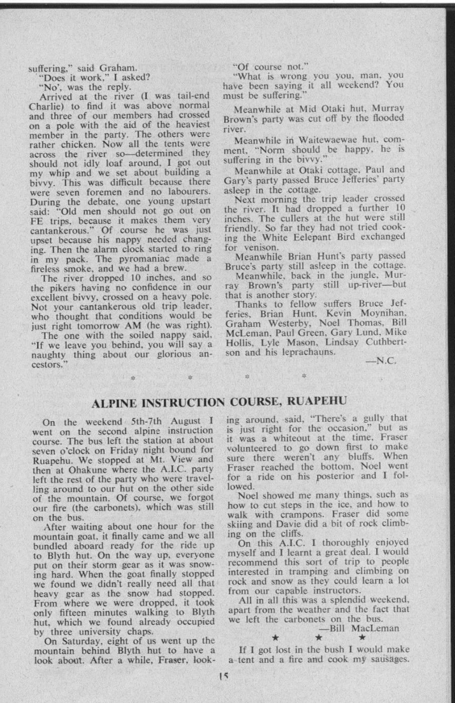 Scanned journal page 2 of 2: Sun, Rain and Indigestion on the Main Range (Operation Damp Squid)