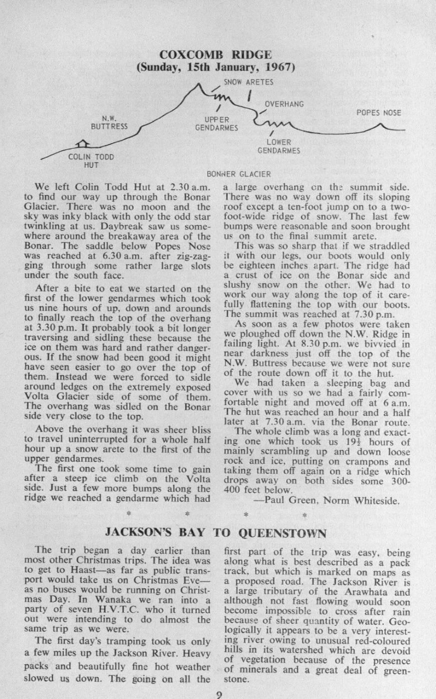 Scanned journal page 1 of 1: Coxcomb Ridge